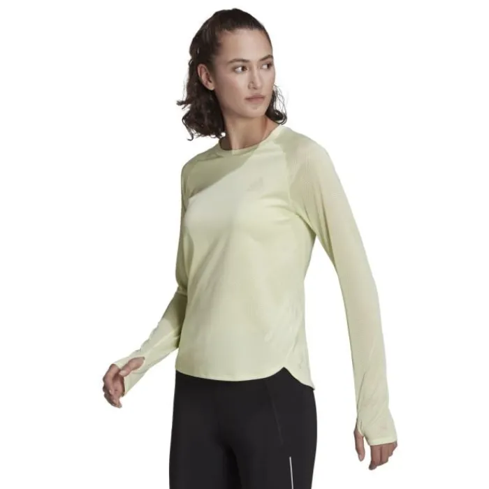adidas T-shirt Et Manches Longues Running^Adizero Long Sleve Vert