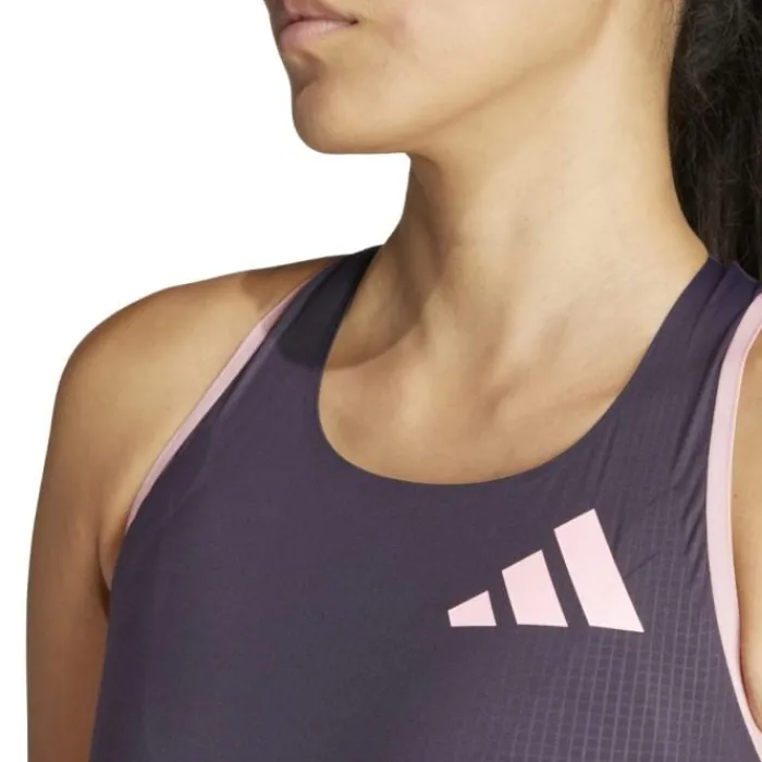 adidas T-shirt Et Manches Longues Running^ADIZERO PROMO RUNNING CROP TOP Mauve