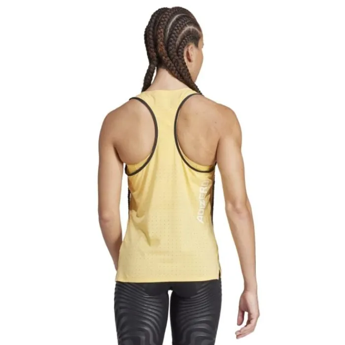 adidas T-shirt Et Manches Longues Running^Adizero Tank Jaune