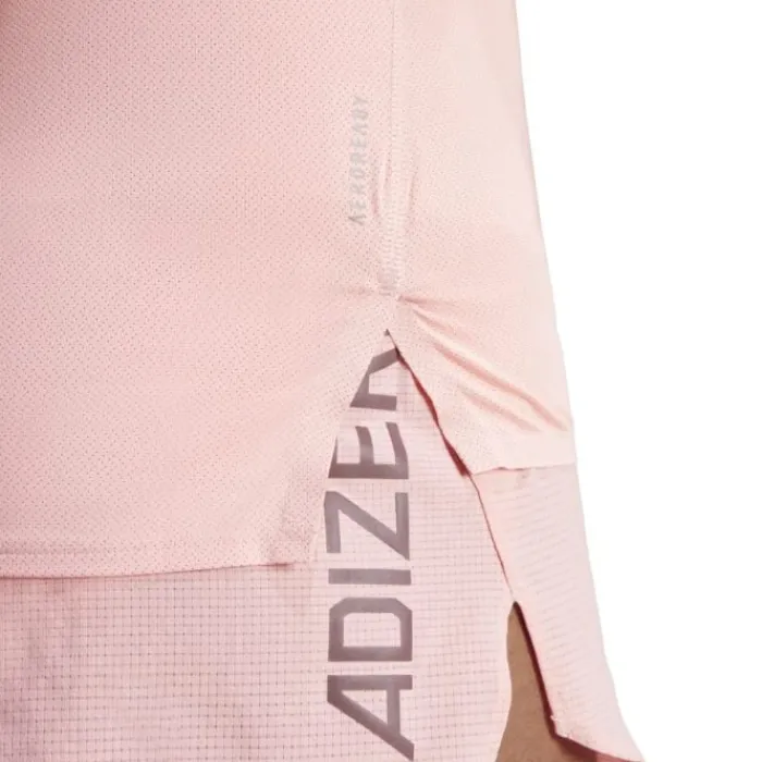 adidas T-shirt Et Manches Longues Running^Adizero T-Shirt Rose