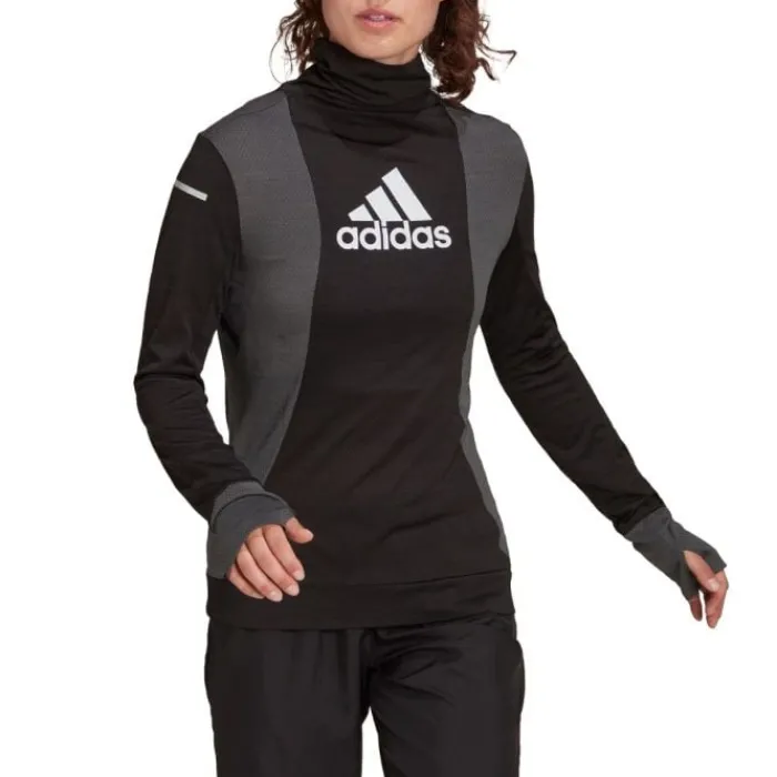 adidas T-shirt Et Manches Longues Running^Block Ls Tee W Noir
