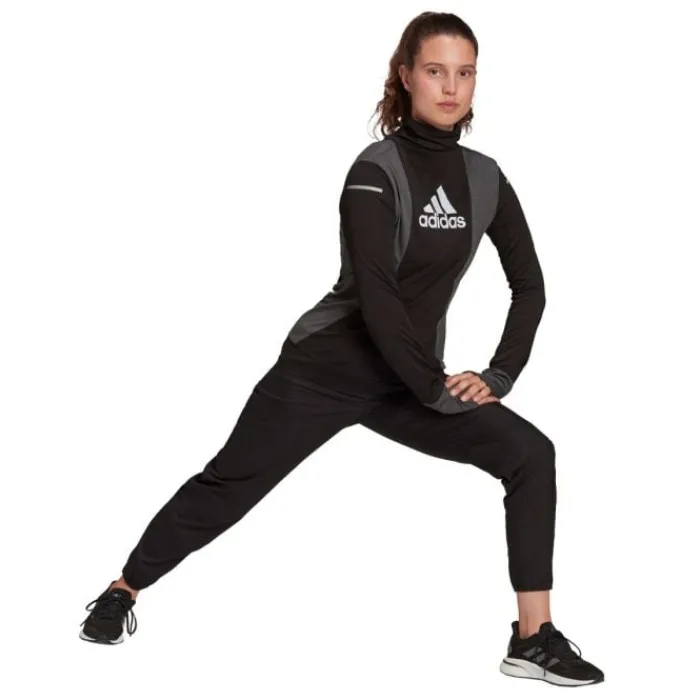 adidas T-shirt Et Manches Longues Running^Block Ls Tee W Noir