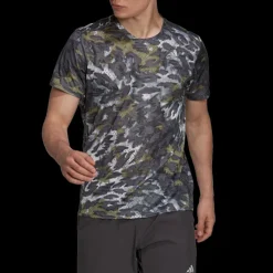 adidas T-shirt Et Manches Longues Running^Fast Aop Tee Vert
