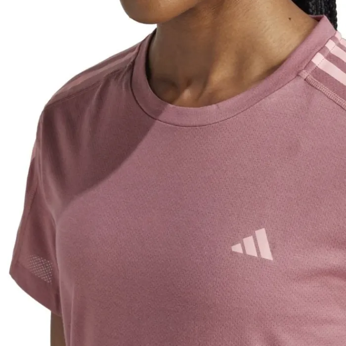 adidas T-shirt Et Manches Longues Running^Own The Run E 3-Stripes T-shirt Rouge