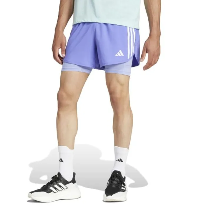 adidas Short Running^Own The Run 3-Stripes 2in1 Shorts Mauve