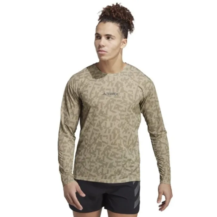 adidas T-shirt Et Manches Longues Running^Trail LS GFX Vert