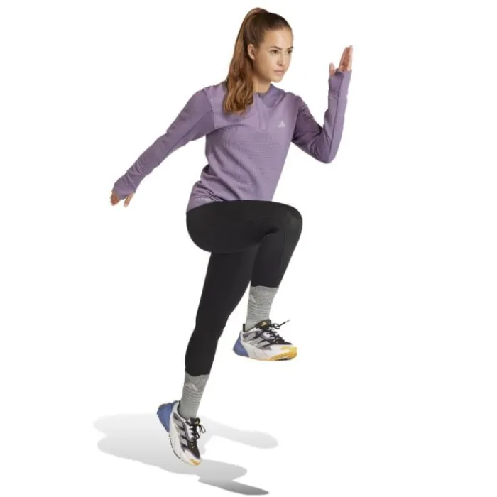 adidas T-shirt Et Manches Longues Running^Ult Cte 1/2 Shirt Zip Mauve
