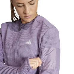 adidas T-shirt Et Manches Longues Running^Ult Cte 1/2 Shirt Zip Mauve