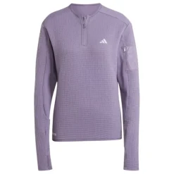 adidas T-shirt Et Manches Longues Running^Ult Cte 1/2 Shirt Zip Mauve