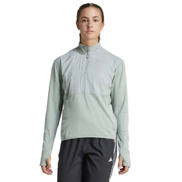 adidas T-shirt Et Manches Longues Running^Ultimate Hivis 1/2 LS Vert
