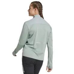 adidas T-shirt Et Manches Longues Running^Ultimate Hivis 1/2 LS Vert