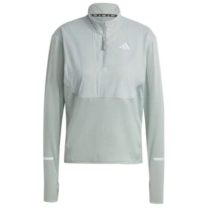 adidas T-shirt Et Manches Longues Running^Ultimate Hivis 1/2 LS Vert