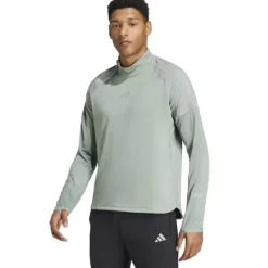adidas T-shirt Et Manches Longues Running^Ultimate Hivis 1/2 LS Vert
