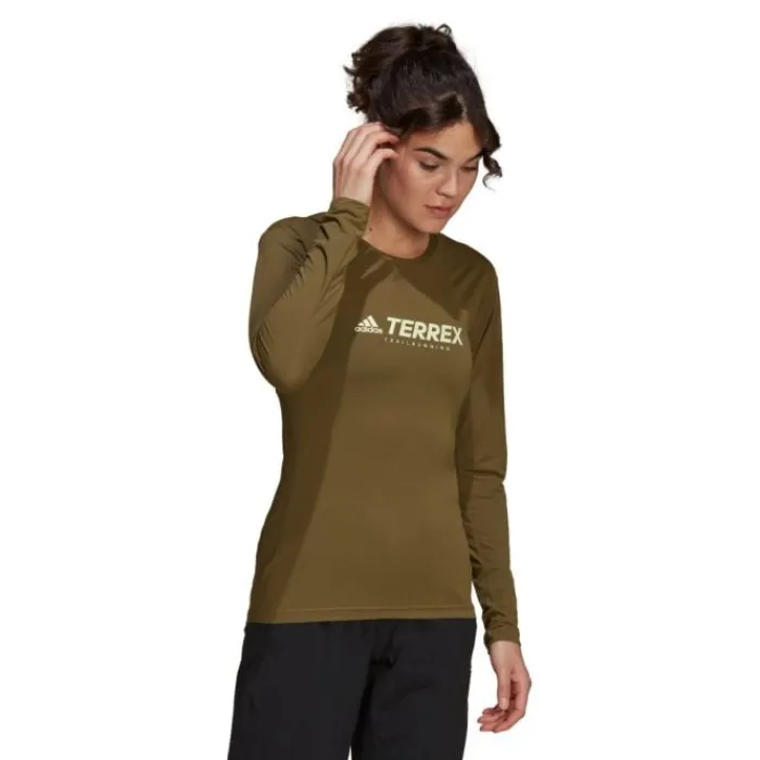 adidas T-shirt Et Manches Longues Running^W Trail Long Sleve Vert