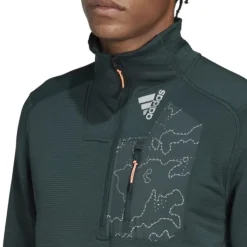 adidas T-shirt Et Manches Longues Running^X-City 1/4 Zip Vert