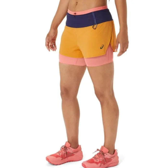 Asics Short Running^Fujitrail 2-In-1 Shorts Jaune