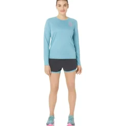 Asics T-shirt Et Manches Longues Running^FujiTrail Logo LS Top Bleu