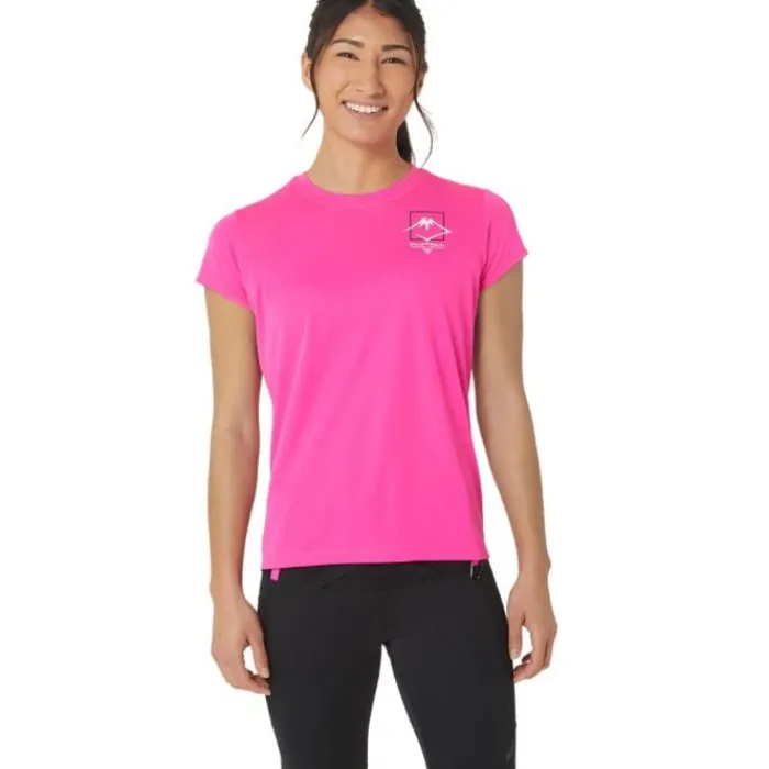 Asics T-shirt Et Manches Longues Running^FujiTrail Logo SS Top Rose