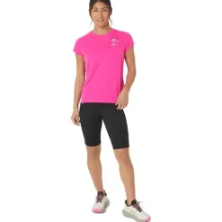 Asics T-shirt Et Manches Longues Running^FujiTrail Logo SS Top Rose