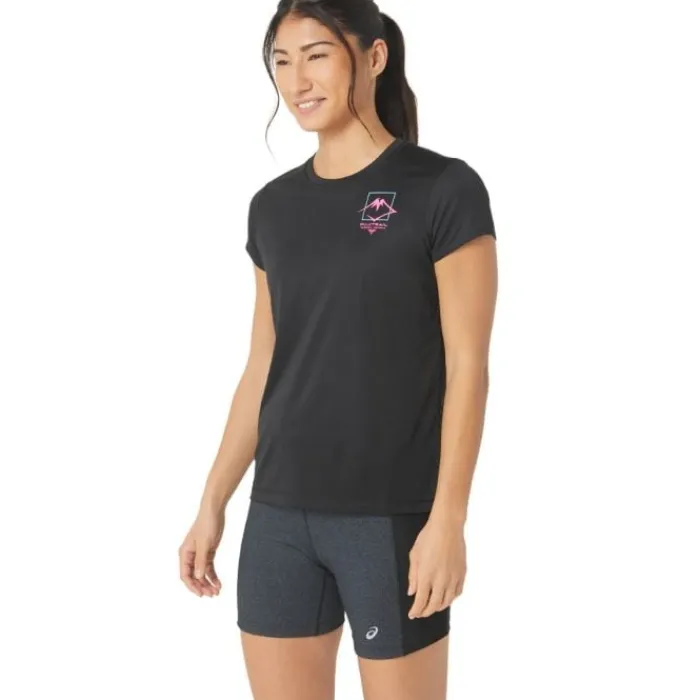Asics T-shirt Et Manches Longues Running^FujiTrail Logo SS Top Noir
