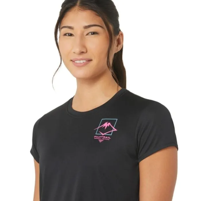 Asics T-shirt Et Manches Longues Running^FujiTrail Logo SS Top Noir