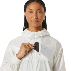 Asics Veste Running^Nagino Run Jacket Blanc
