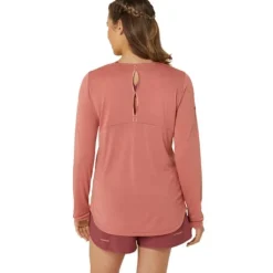 Asics T-shirt Et Manches Longues Running^Nagino Run LS Top Rose
