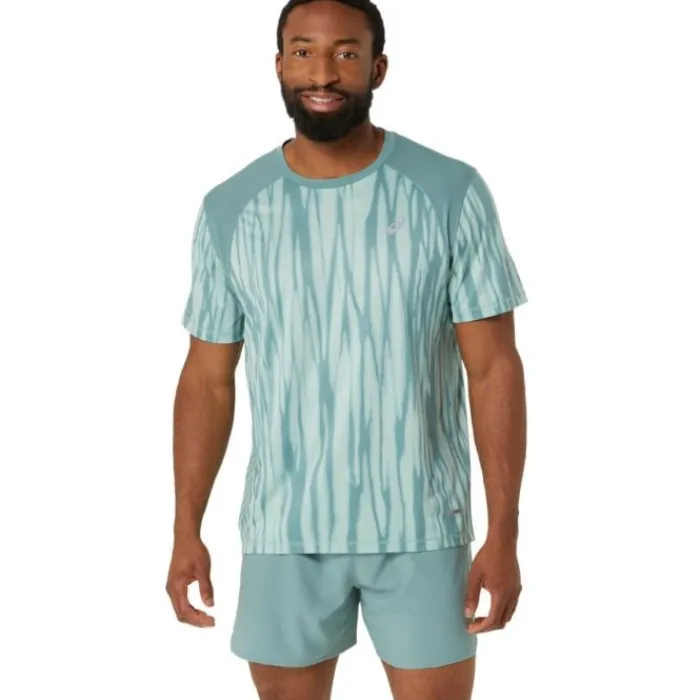 Asics T-shirt Et Manches Longues Running^Road AOP SS Top Vert