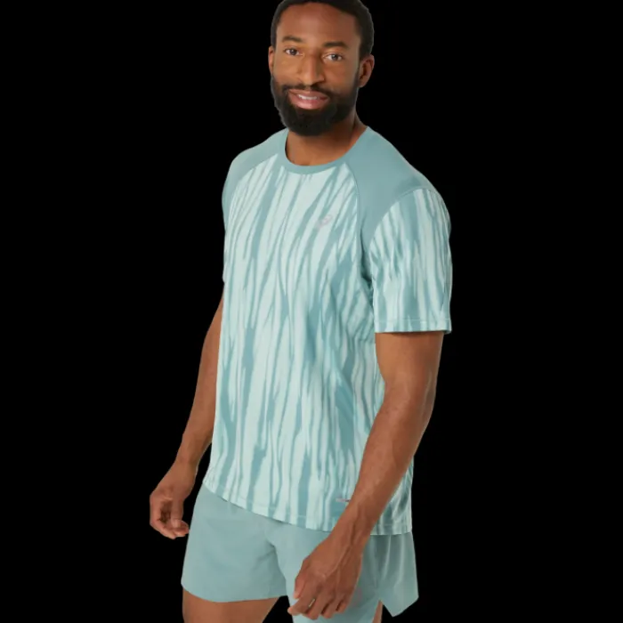 Asics T-shirt Et Manches Longues Running^Road AOP SS Top Vert