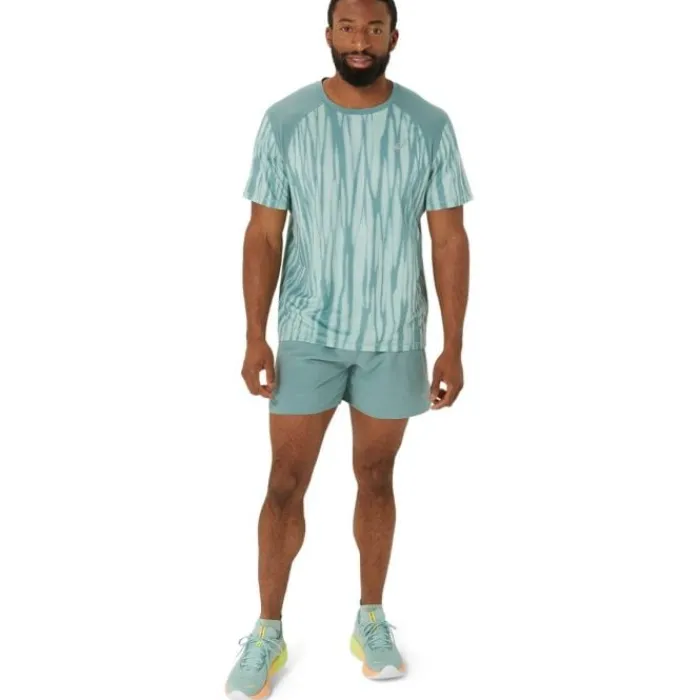 Asics T-shirt Et Manches Longues Running^Road AOP SS Top Vert