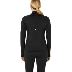 Asics T-shirt Et Manches Longues Running^Road Winter 1/2 Zip Midlayer Noir