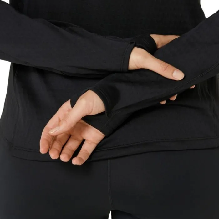 Asics T-shirt Et Manches Longues Running^Road Winter 1/2 Zip Midlayer Noir