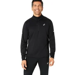 Asics T-shirt Et Manches Longues Running^Road Winter 1/2 Zip Top Noir
