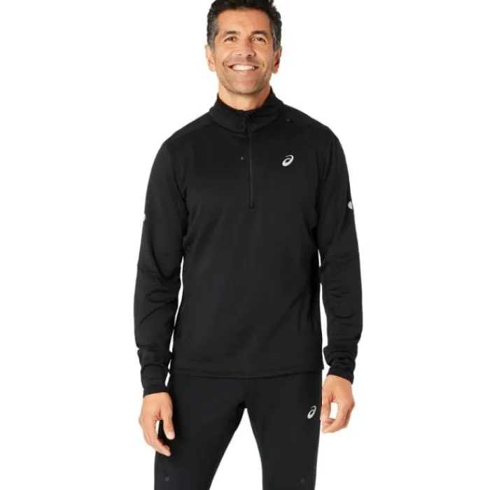 Asics T-shirt Et Manches Longues Running^Road Winter 1/2 Zip Top Noir