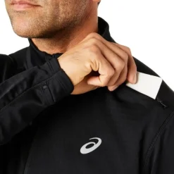 Asics T-shirt Et Manches Longues Running^Road Winter 1/2 Zip Top Noir