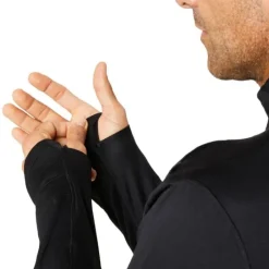 Asics T-shirt Et Manches Longues Running^Road Winter 1/2 Zip Top Noir