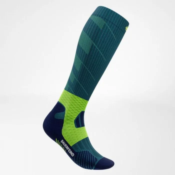 Bauerfeind Chaussettes|Chaussettes Running^Trail Run Compression Socks High Cut Bleu