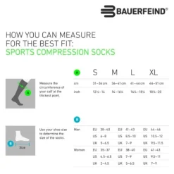 Bauerfeind Chaussettes|Chaussettes Running^Trail Run Compression Socks High Cut Bleu