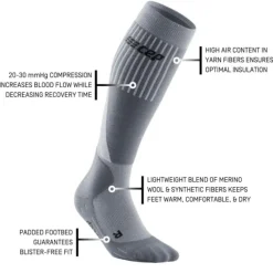CEP Chaussettes|Chaussettes Running^Cold Weather Socks Gris