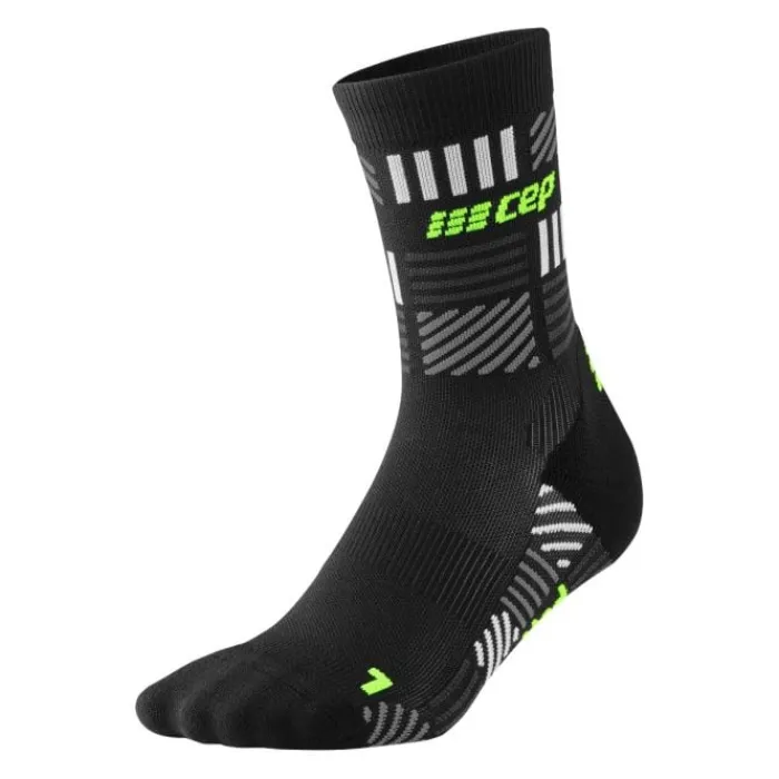 CEP Chaussettes|Chaussettes Running^The Run Limited 2024 Mid Cut Sock Noir