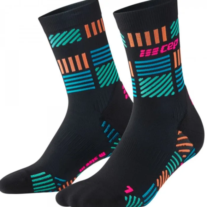 CEP Chaussettes|Chaussettes Running^The Run Limited 2024 Mid Cut Sock Noir