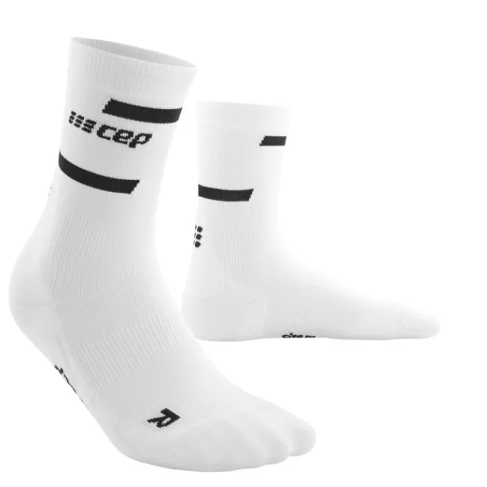 CEP Chaussettes|Chaussettes Running^The Run Socks Mid Cut V4 Blanc