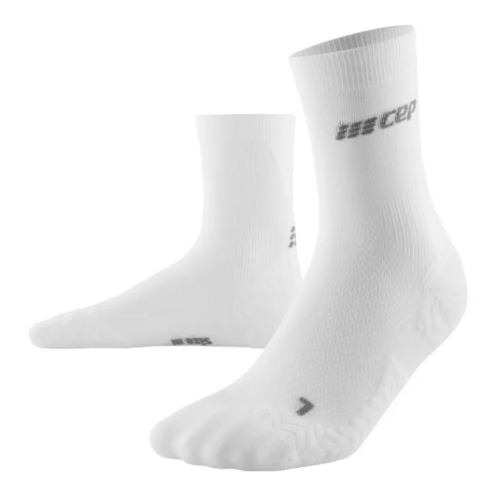 CEP Chaussettes|Chaussettes Running^Ultralight Compression Mid Cut Socks Blanc