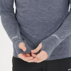 Endurance T-shirt Et Manches Longues Running^Tune Melange Midlayer Bleu