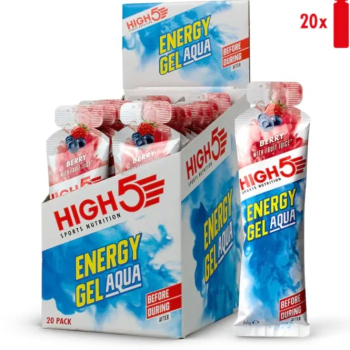 High5 Nutrition Sportive^Energy Gel Aqua Berry - Box 20x66g Blanc
