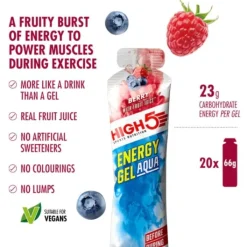 High5 Nutrition Sportive^Energy Gel Aqua Berry - Box 20x66g Blanc