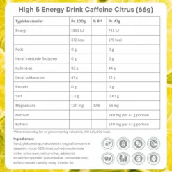 High5 Nutrition Sportive^Energy Gel Aqua Caffeine Citrus - Box 20x66g Blanc