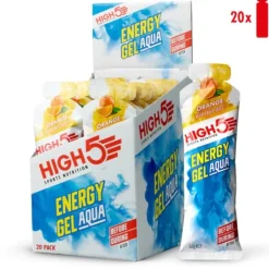 High5 Nutrition Sportive^Energy Gel Aqua Orange - Box 20x66g Blanc