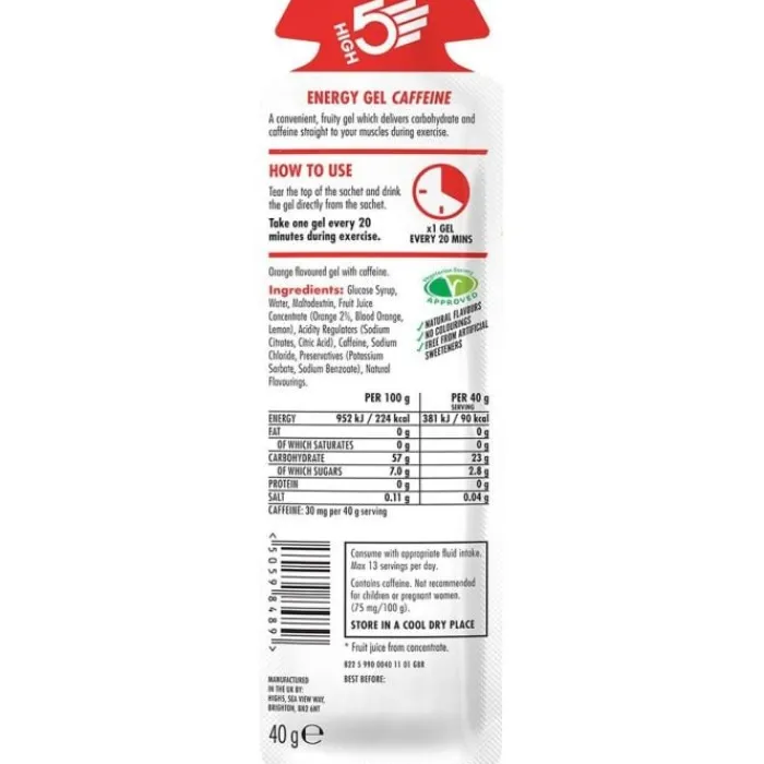 High5 Nutrition Sportive^Energy Gel Caffeine Orange 40g