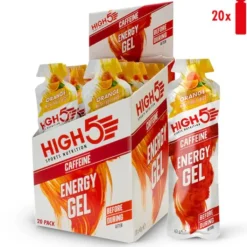 High5 Nutrition Sportive^Energy Gel Caffeine Orange - Box 20x40g Blanc